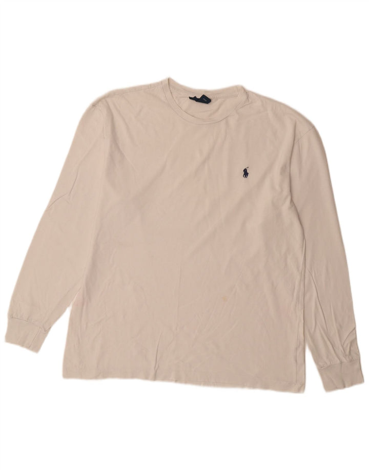 Polo Ralph Lauren Top da uomo a manica lunga piccolo in cotone bianco