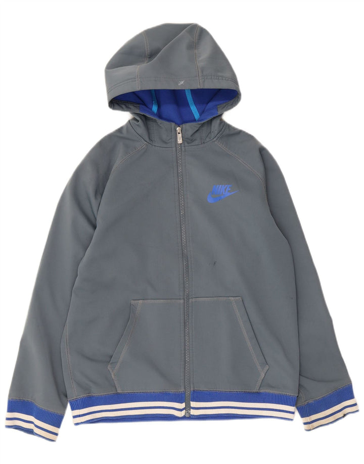 Felpa con cappuccio e zip da donna Nike UK 18 XL poliestere grigio