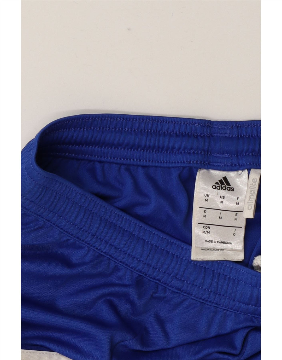 Pantaloncini sportivi Adidas Climalite da uomo in poliestere color block blu medio