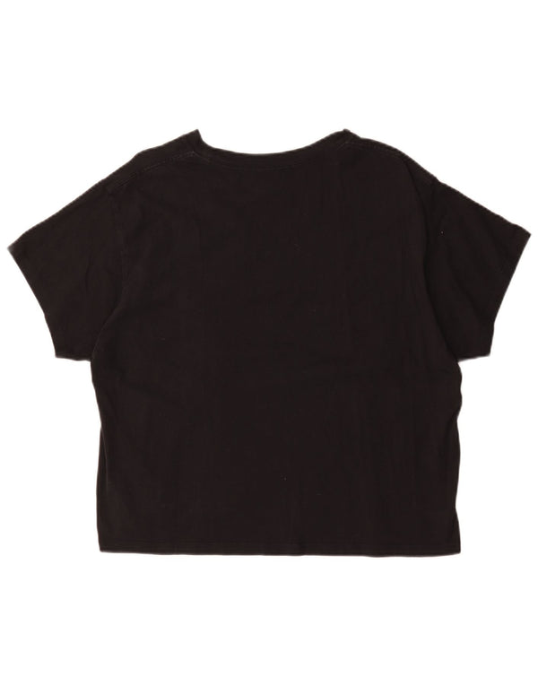 T-shirt grafica corta da donna Levi's Top UK 16 grande cotone nero