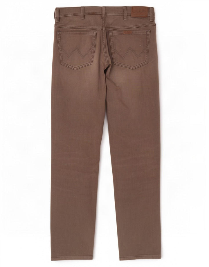 Jeans dritti regolari da uomo Wrangler W36 L34 cotone marrone