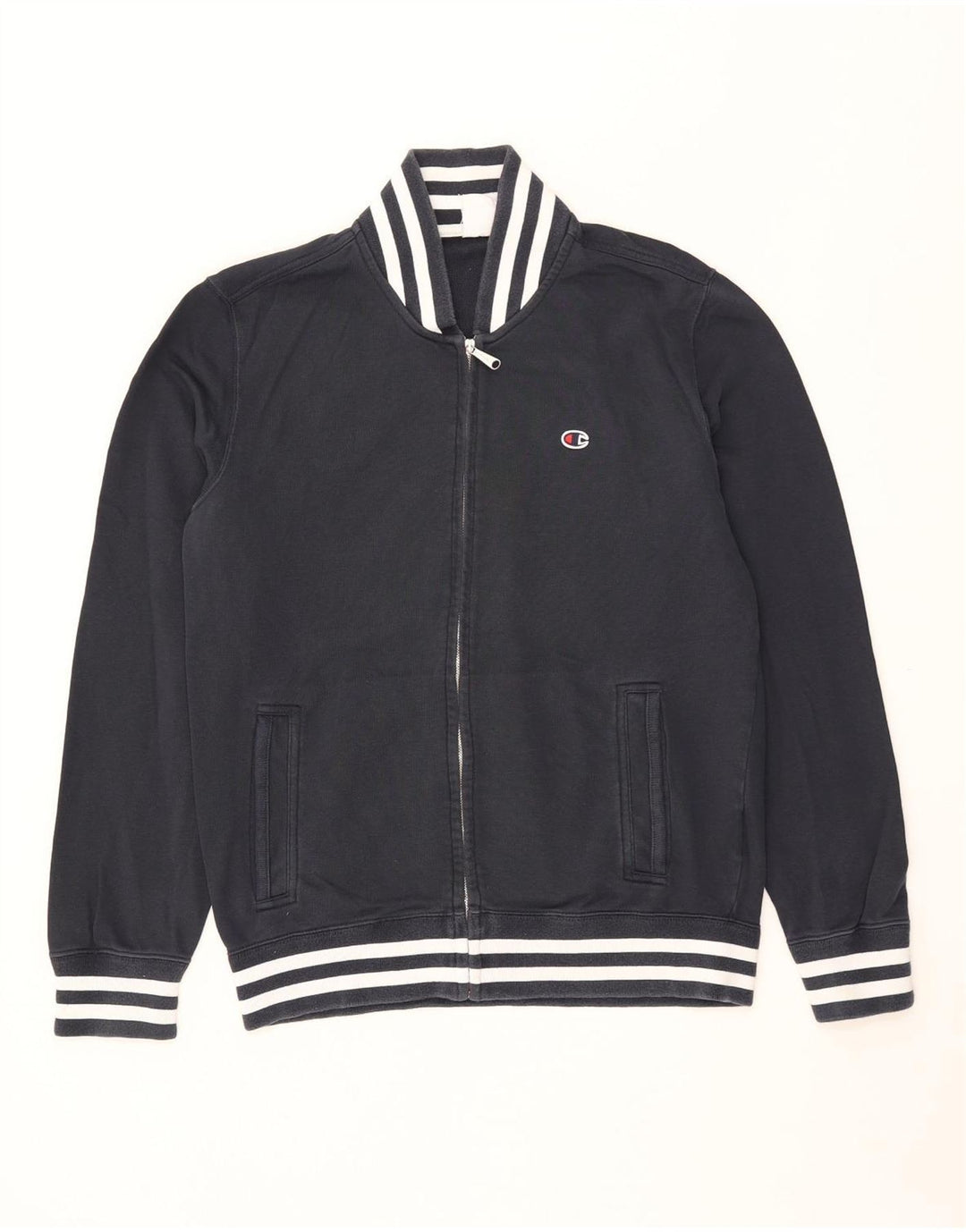 CHAMPION Giacca da tuta da uomo in cotone a righe medie blu navy