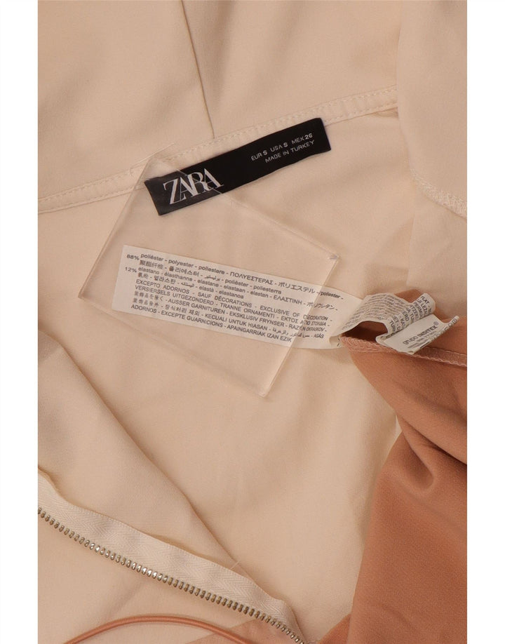 Giacca anorak con cappuccio da donna Zara UK 10 piccola multicolore color block