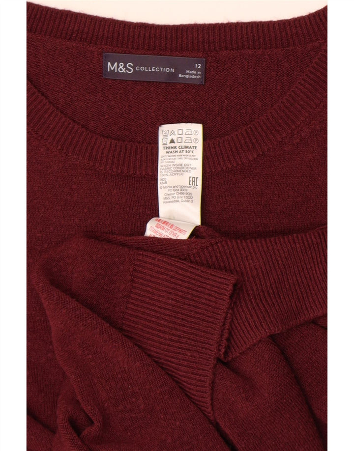 Maglione maglione con scollo a barca da donna Marks & Spencer UK 12 Acrilico marrone medio medio