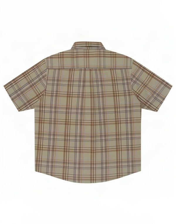 Camicia a maniche corte da uomo James Pringle XL in cotone scozzese verde
