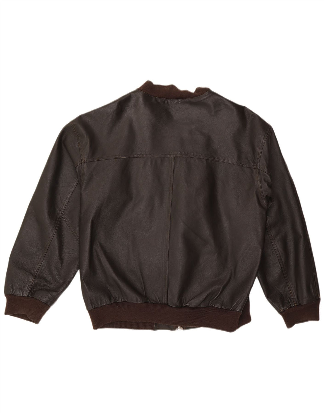 Giacca in pelle da uomo vestibilità ampia VINTAGE UK 36 piccola pelle marrone