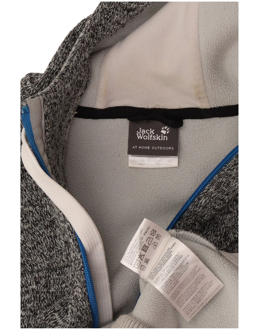 Jack Wolfskin Maglione con cappuccio e zip grafica da uomo Grande poliestere chiazzato grigio