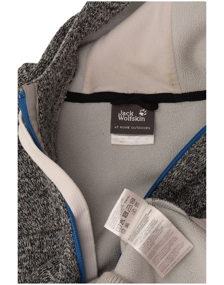 Jack Wolfskin Maglione con cappuccio e zip grafica da uomo Grande poliestere chiazzato grigio