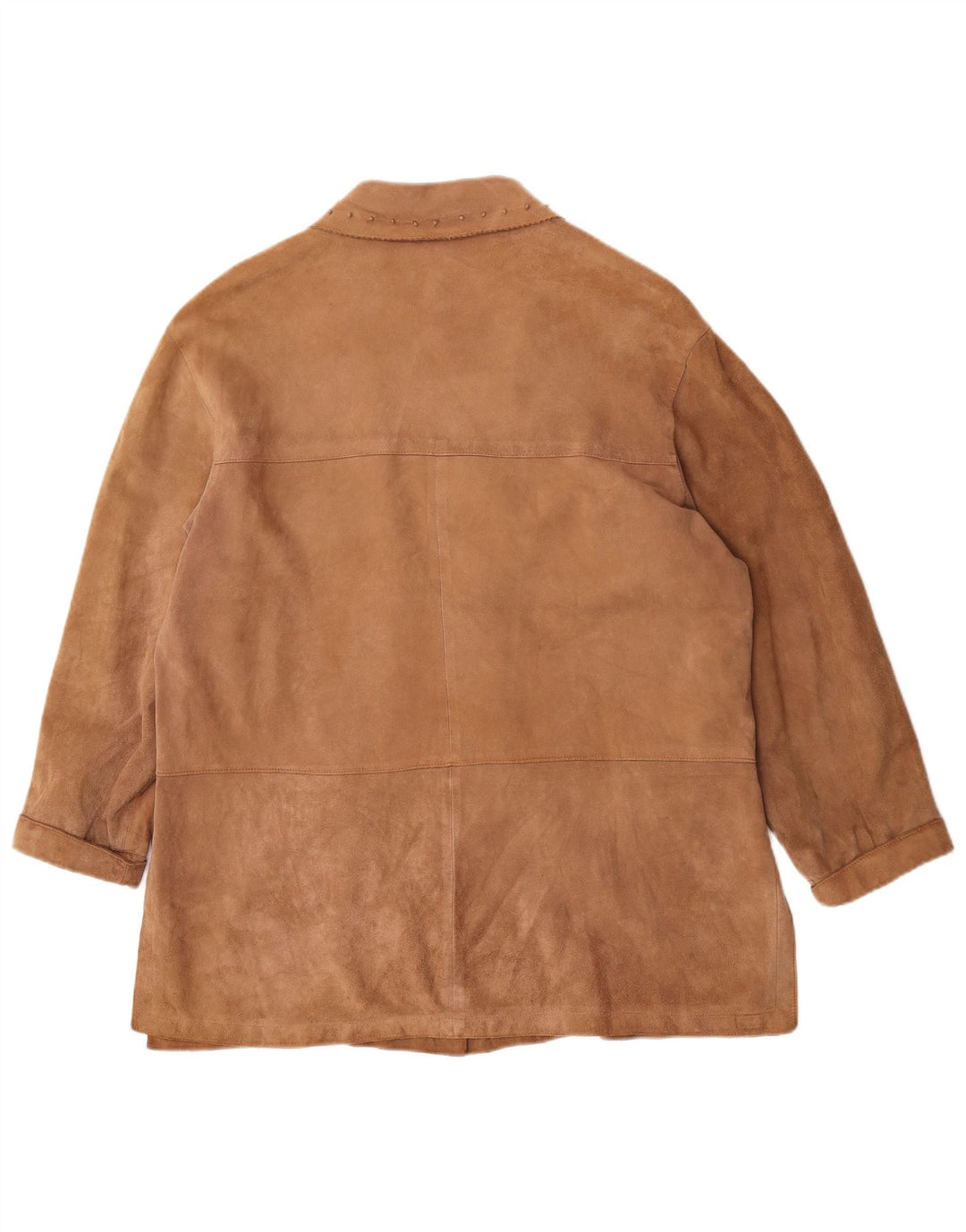 Giacca vintage in pelle scamosciata da donna IT 44 in pelle beige media
