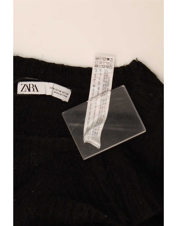 Maglione maglione oversize con collo dolcevita da donna Zara UK 14 acrilico nero medio
