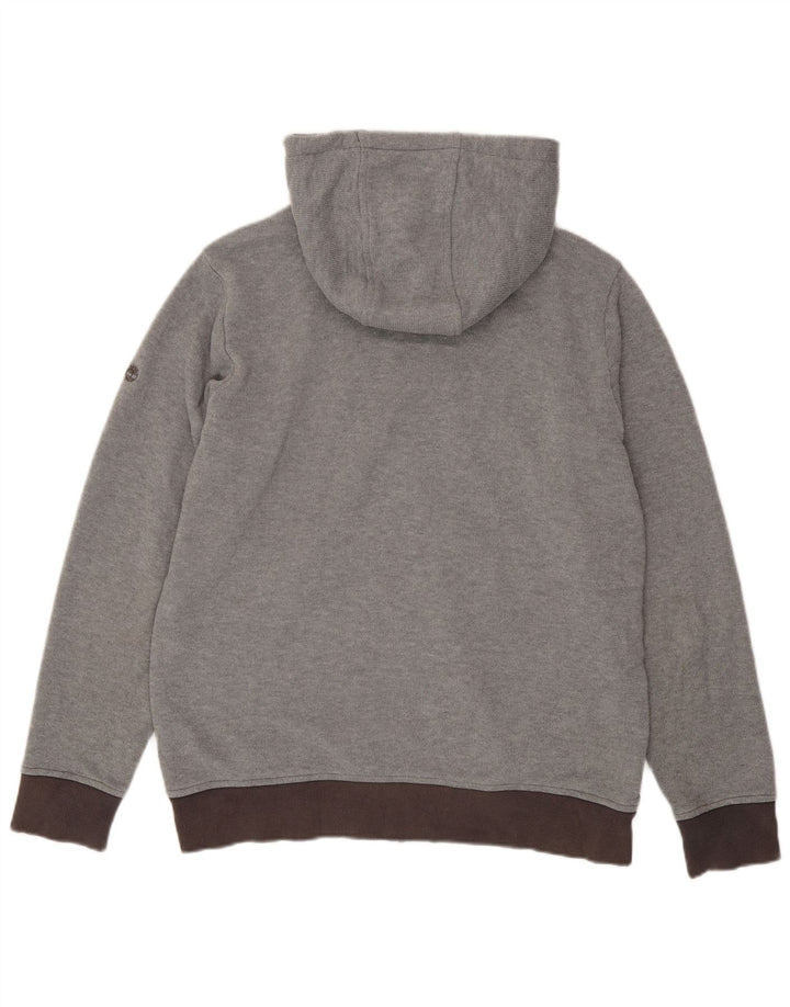 TIMBERLAND Mens Zip Hoodie Sweater Large Grey Colourblock Polyester