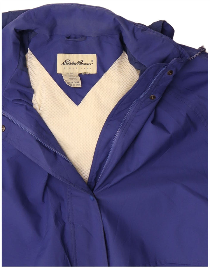 Cappotto giacca a vento con cappuccio da donna EDDIE BAUER UK 20 2XL poliestere blu