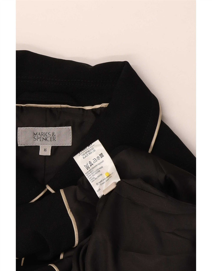 Trench corto da donna Marks & Spencer UK 16 grande poliestere nero