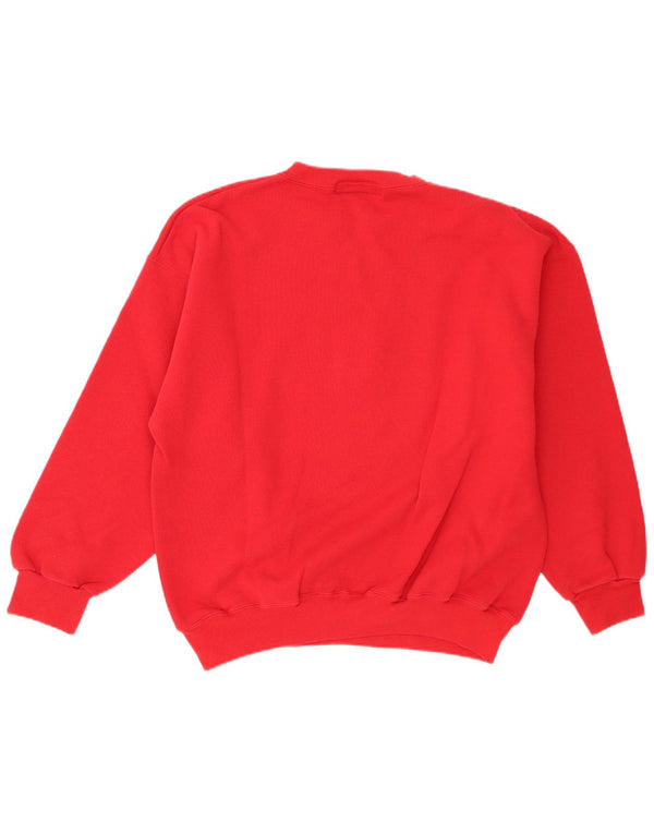Felpa grafica da uomo vintage maglione XL cotone rosso