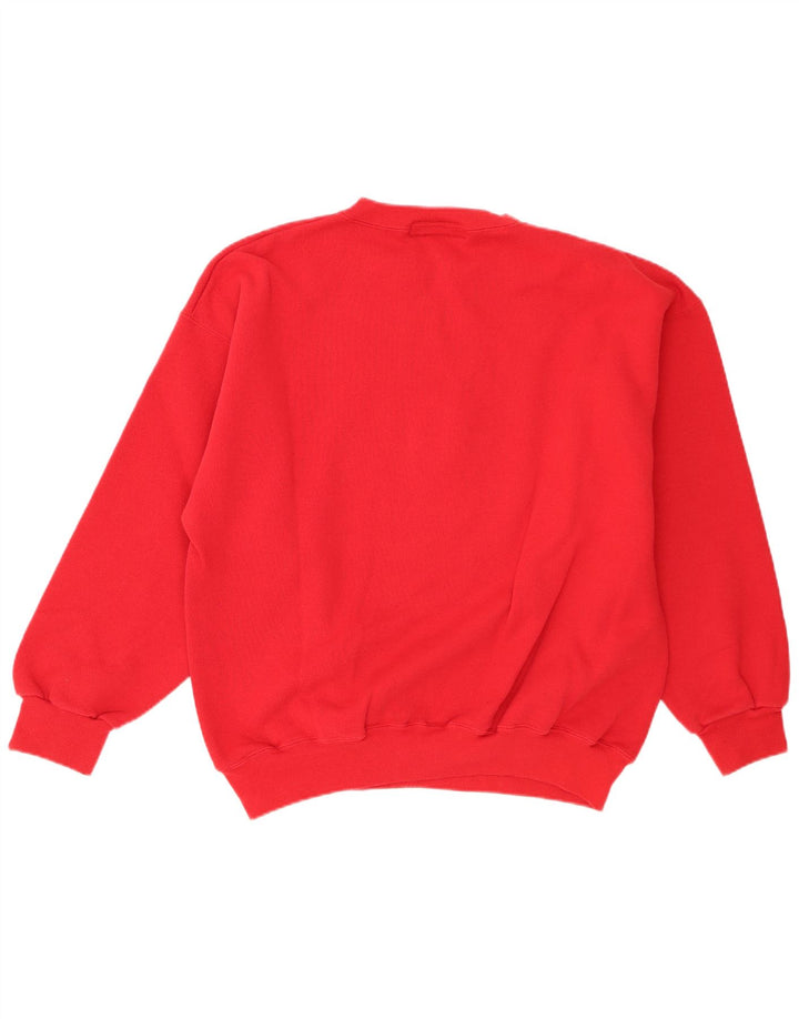 Felpa grafica da uomo vintage maglione XL cotone rosso
