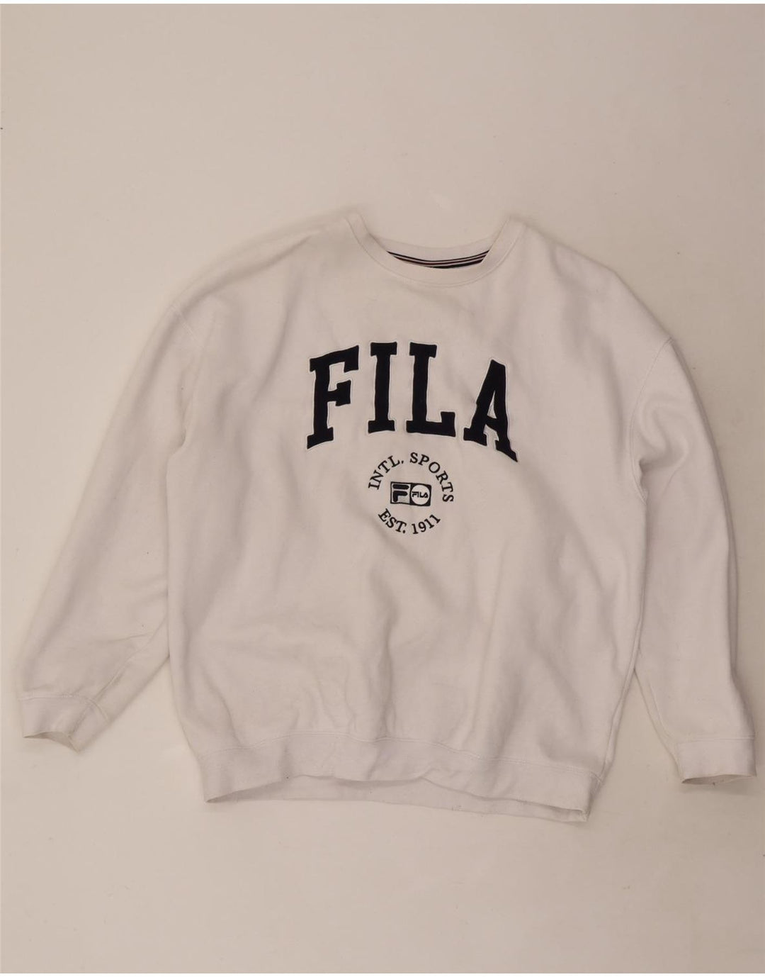 Fila Felpa grafica da uomo Maglione grande cotone bianco