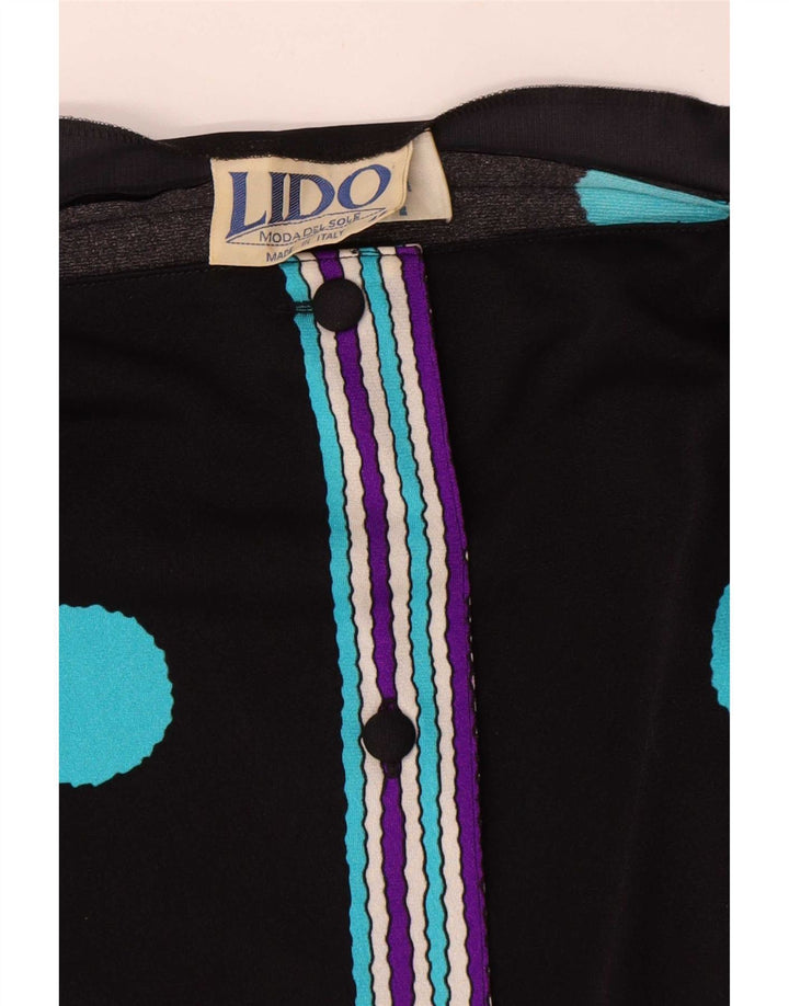Abito a trapezio da donna Lido UK 14 Grande poliammide geometrica nera