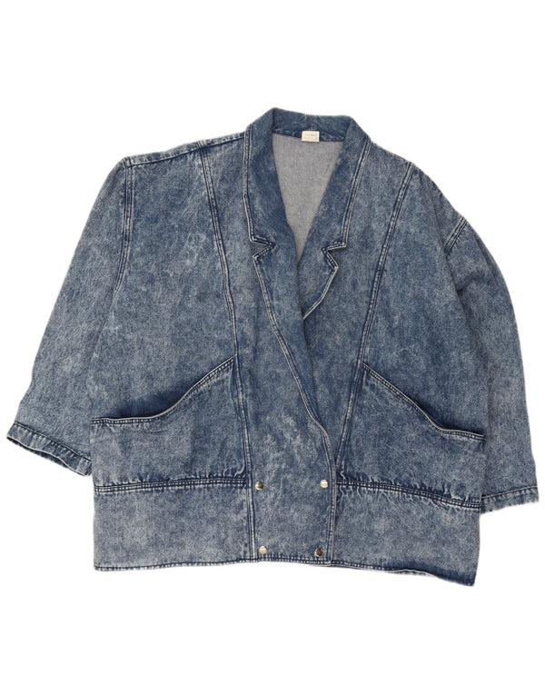 Giacca di jeans doppiopetto oversize da donna VINTAGE EU 54 5XL Blu