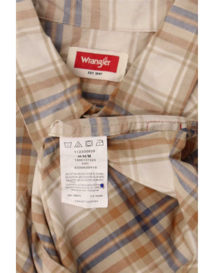 Camicia da uomo Wrangler in cotone a quadri marrone medio