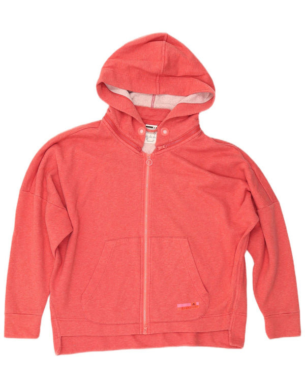 Maglione con cappuccio e zip oversize da donna ADIDAS UK 12/14 Cotone rosa medio
