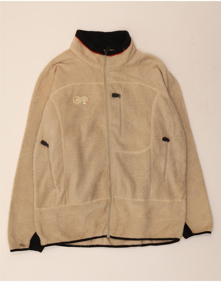 Giacca in pile da uomo Fila UK 40 Large Beige Poliestere