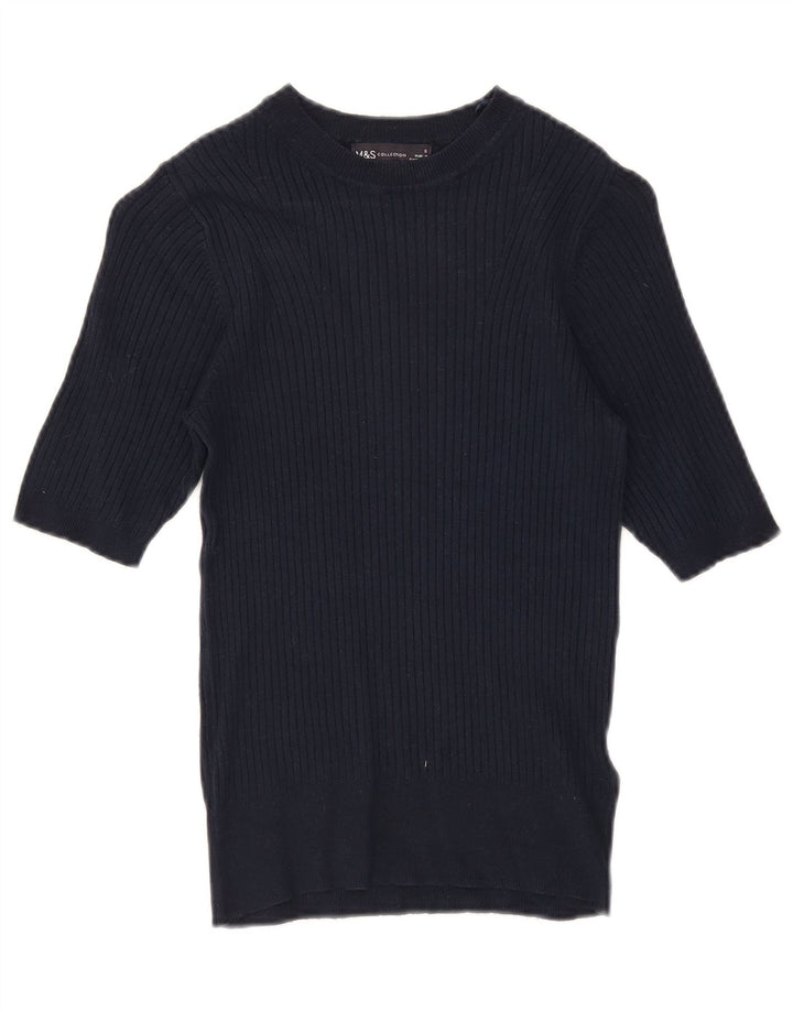 Maglione maglione con scollo a barca da donna Marks & Spencer UK 8 piccolo blu navy