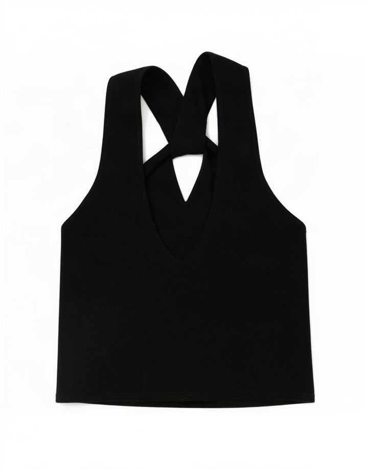 Top corto alla caviglia da donna Zara UK 14 grande nero