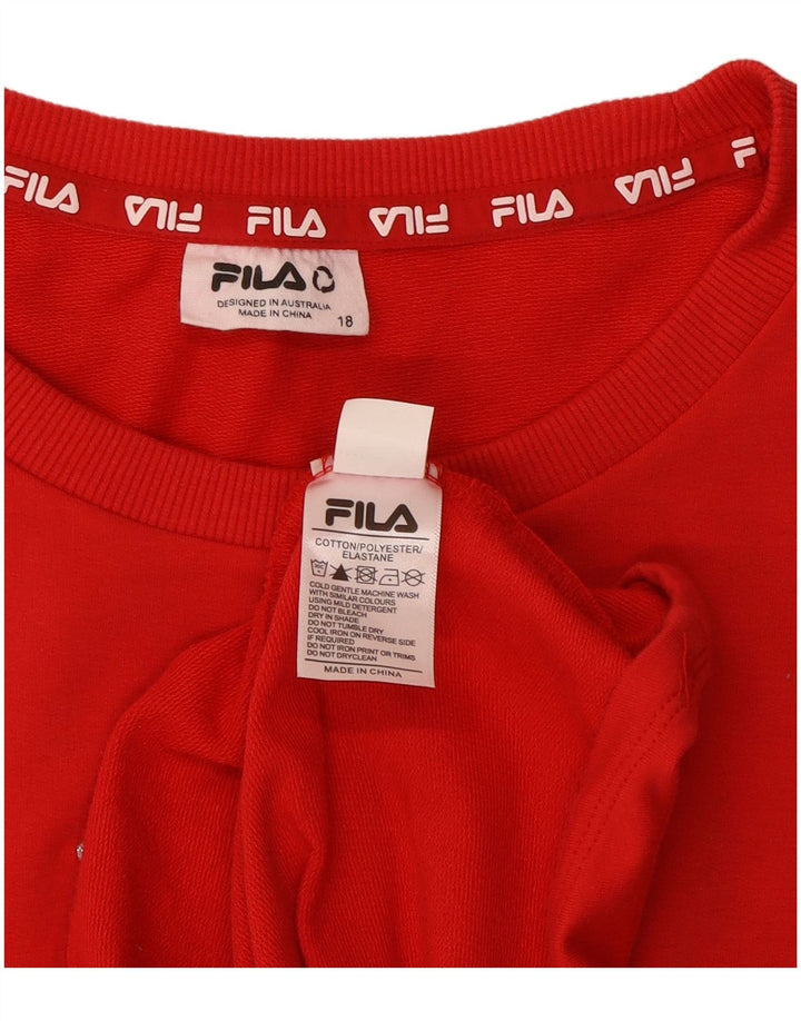 Abito basic grafico da donna Fila UK 18 XL cotone rosso