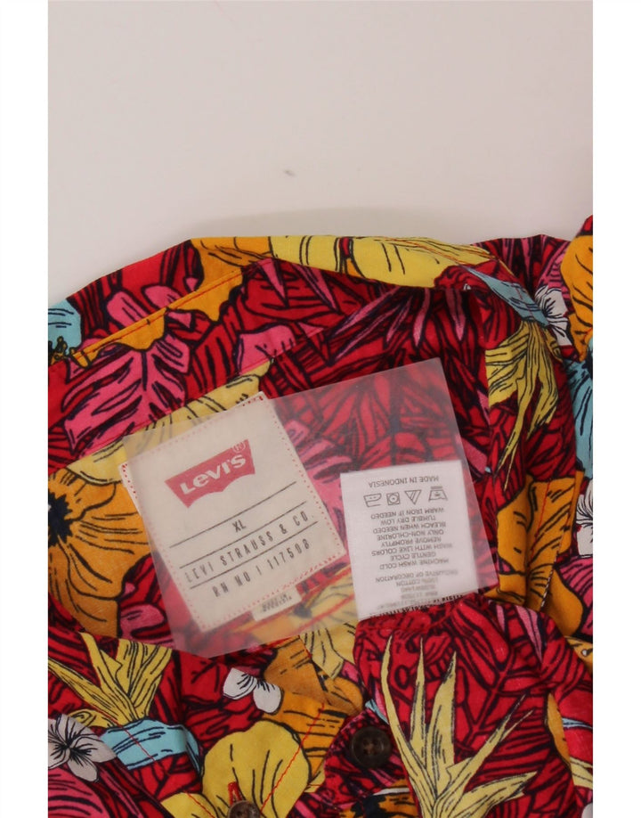 Camicia a maniche corte da uomo Levi's XL in cotone floreale multicolore