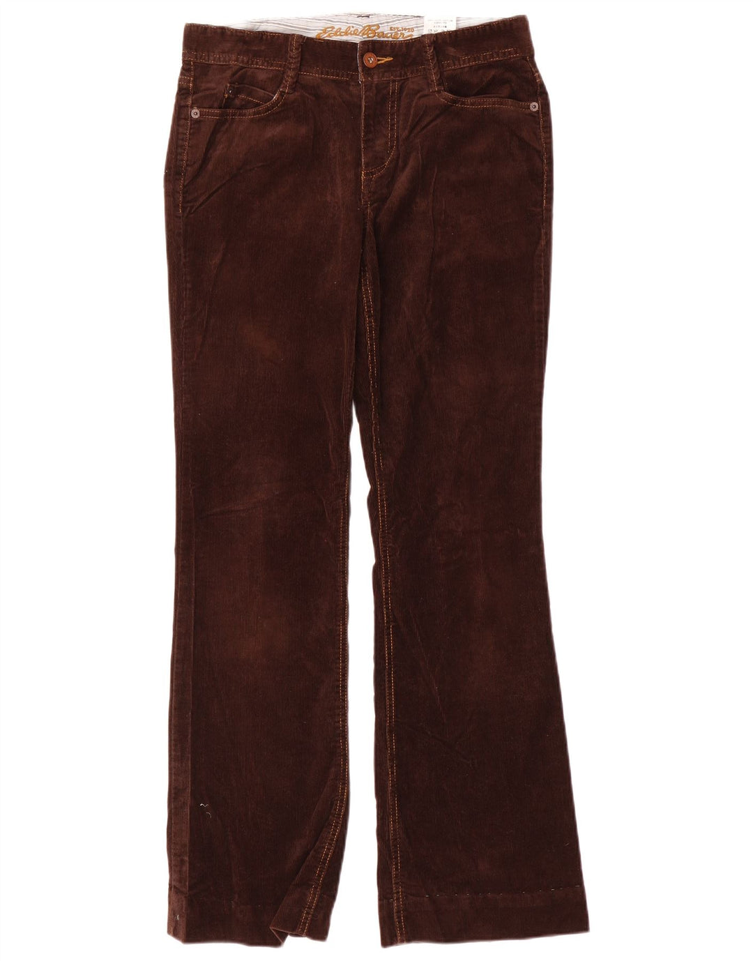 Pantaloni da donna in velluto a coste bootcut Eddie Bauer US 2 XS W30 L30 cotone marrone