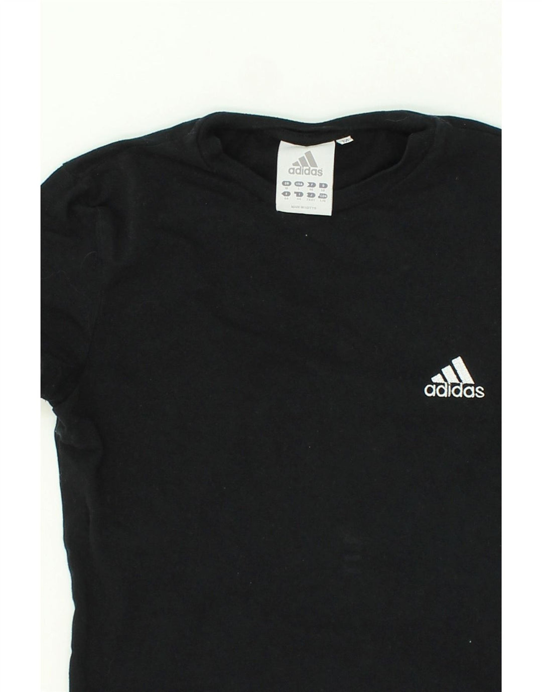 ADIDAS Womens T-Shirt Top UK 12 Medium Black Cotton Vintage Adidas and Second-Hand Adidas from Messina Hembry 