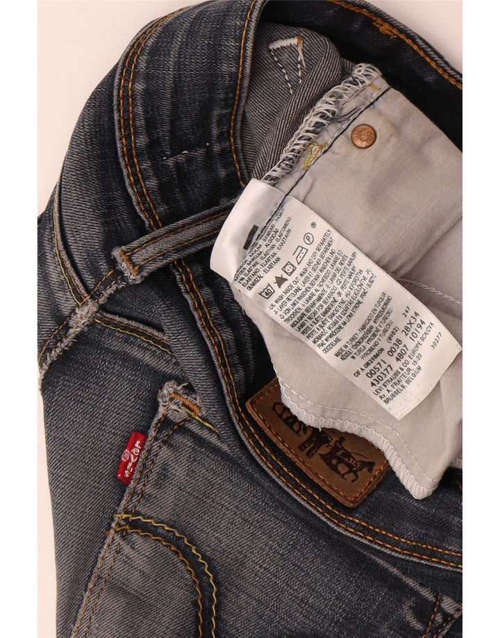 Levi's Donna 571 Jeans Super Low Slim W28 L34 Cotone Blu