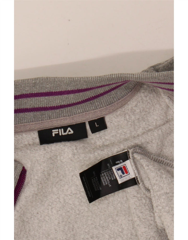 Giacca da ginnastica da donna FILA UK 16 grande cotone grigio