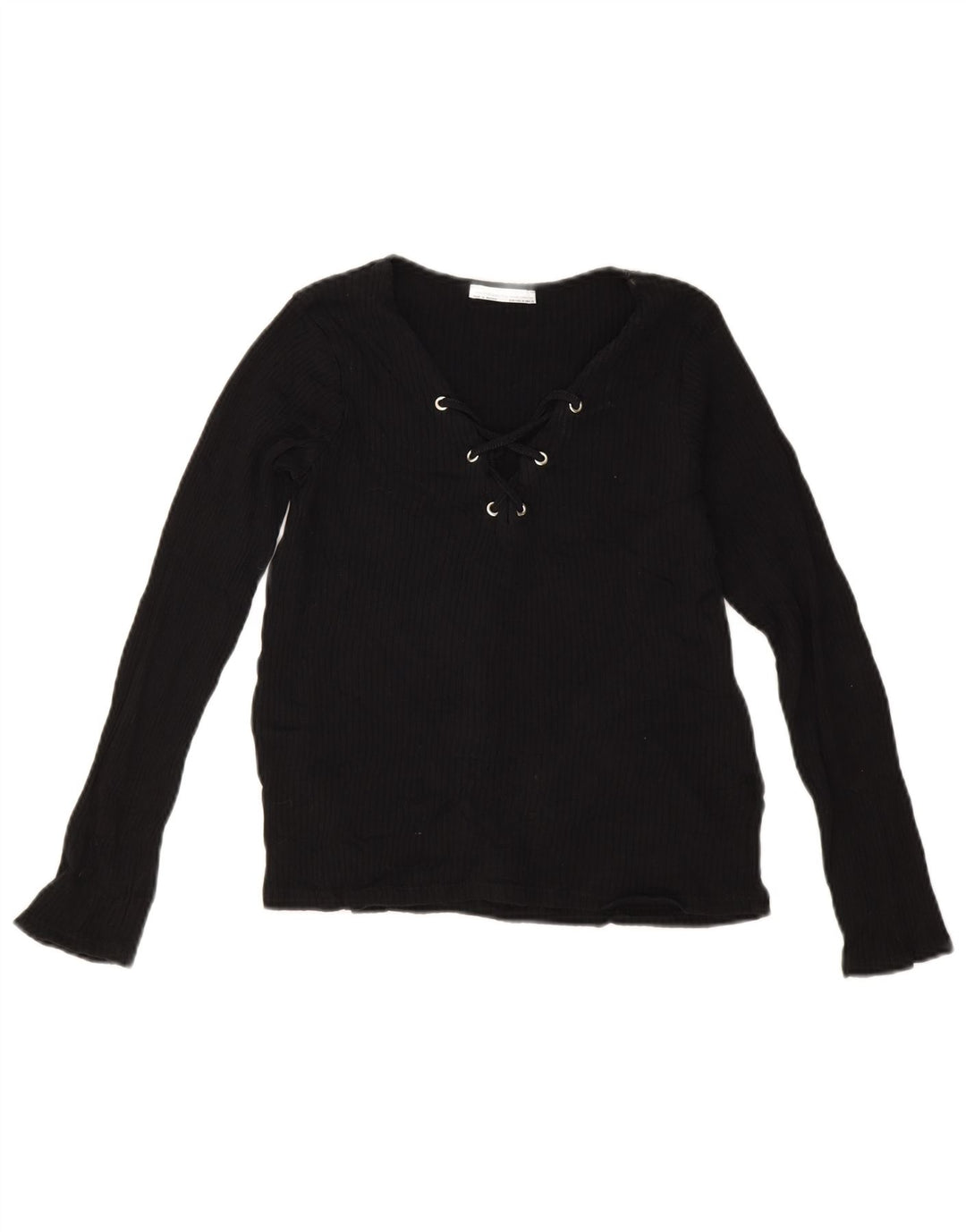 Top corto da donna Zara a maniche lunghe UK 12 medio nero
