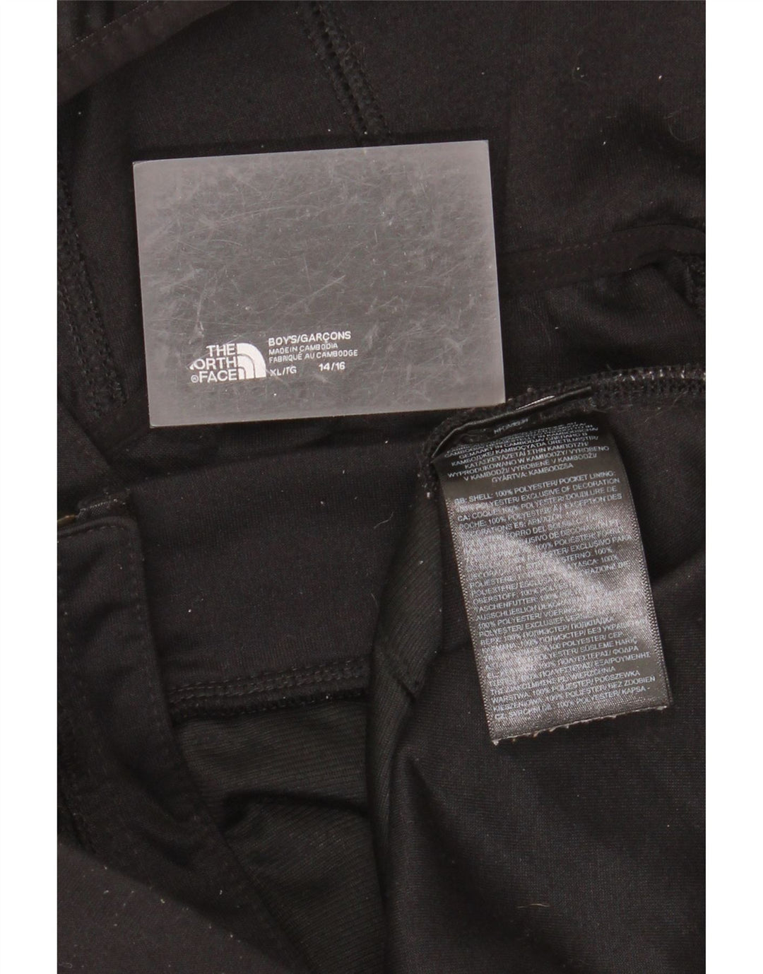 Felpa con cappuccio e zip per ragazzi THE NORTH FACE 14-15 anni XL poliestere nero