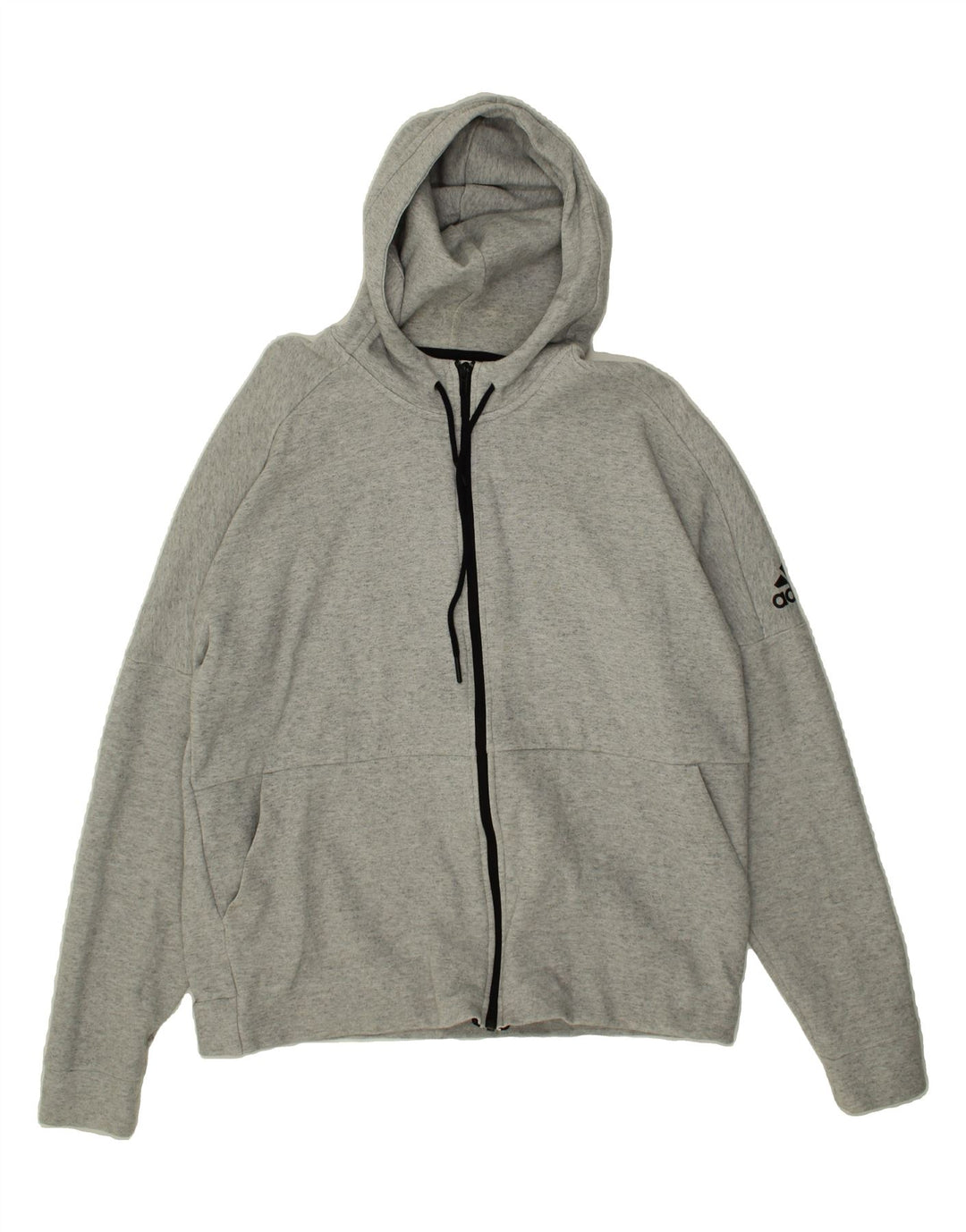 ADIDAS Mens Graphic Zip Hoodie Sweater Large Grey Vintage Adidas and Second-Hand Adidas from Messina Hembry 