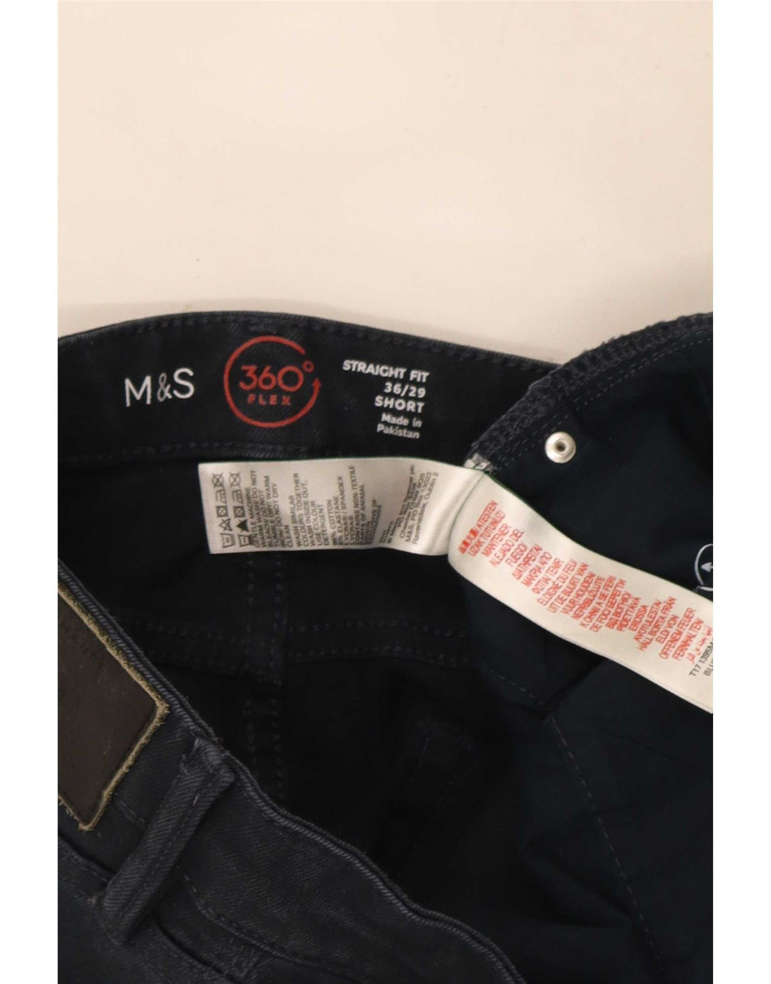 Jeans dritti da uomo Marks & Spencer W36 L29 cotone blu navy