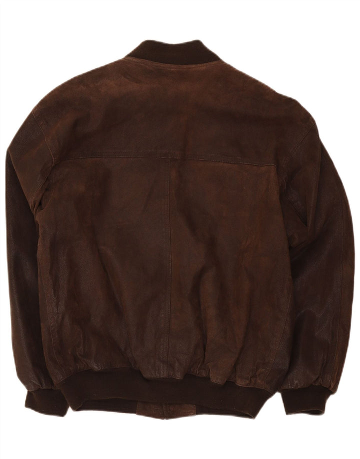 Giacca bomber in pelle da uomo vintage IT 48 Marrone medio