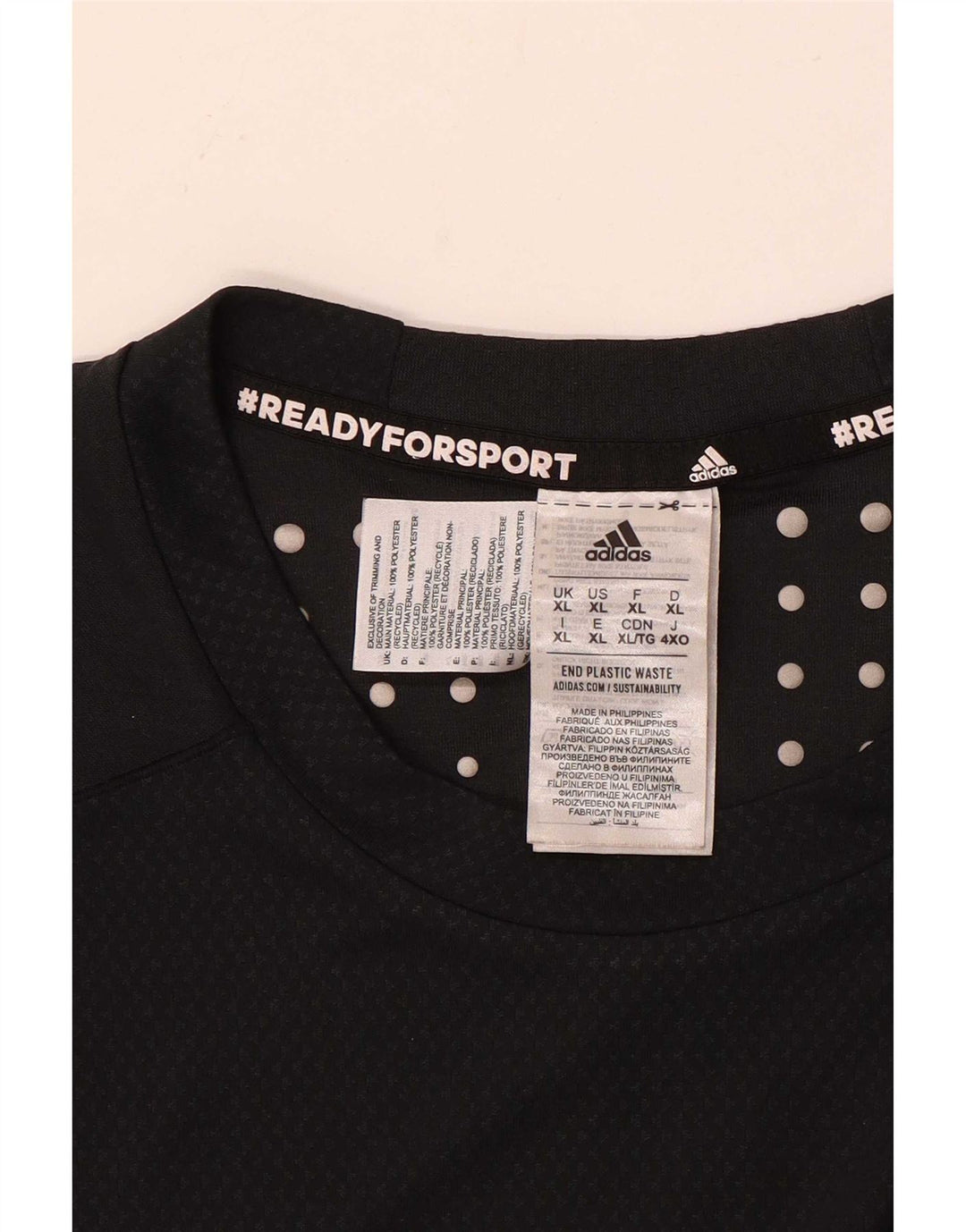 T-shirt Adidas da uomo Top XL poliestere maculato nero