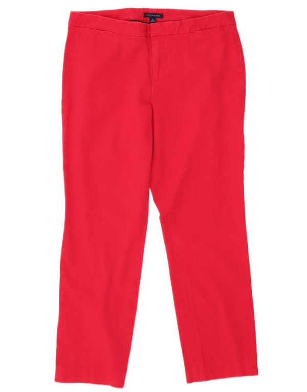 Pantaloni chino corti da donna Tommy Hilfiger US 10 Large W30 L26 cotone rosso