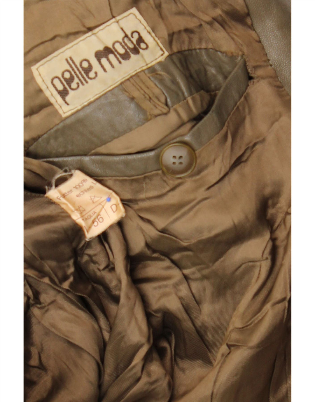 Giacca in pelle da uomo VINTAGE IT 56 3XL Pelle marrone