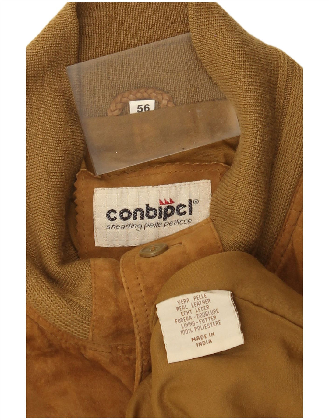 Bomber Uomo In Pelle Scamosciata Conbipel IT 56 2XL Pelle Beige