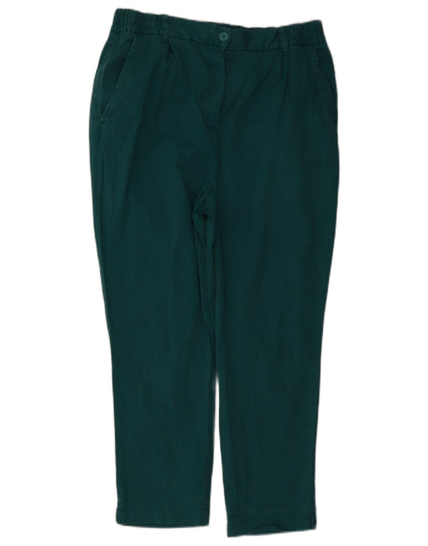 Pantaloni cropped da donna Benetton UK 12 Medium W32 L25 Cotone verde