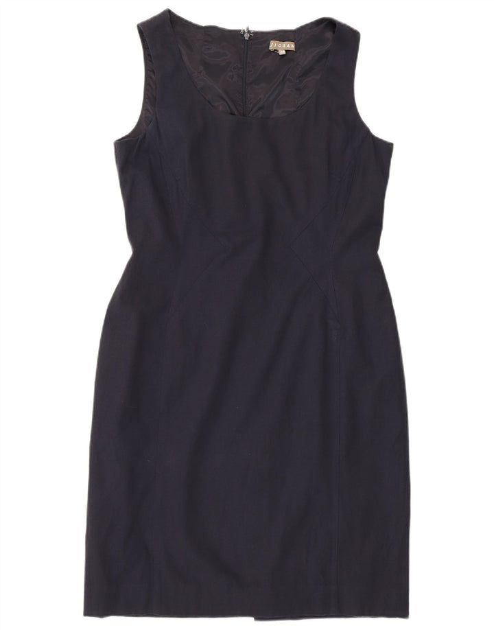 Abito tubino senza maniche da donna Jigsaw UK 14 Viscosa blu navy medio