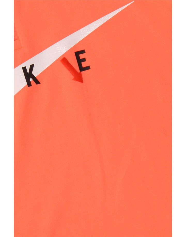 Top della tuta da ginnastica Nike Dri Fit Graphic Pullover UK 10 Small Arancione