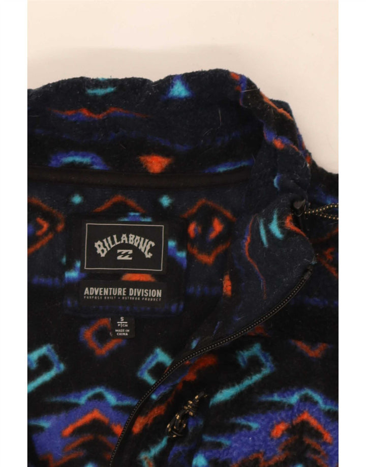 Maglione in pile da uomo con zip e collo Billabong piccolo in poliestere Fair Isle blu navy