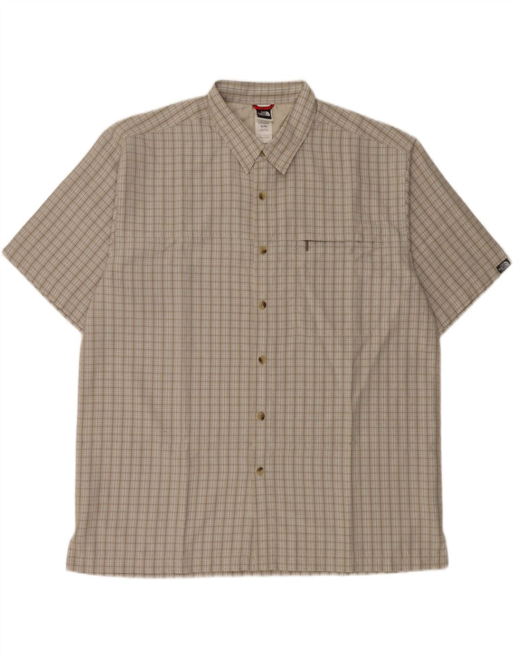 THE NORTH FACE Camicia a maniche corte da uomo XL Grigio in modal a quadri