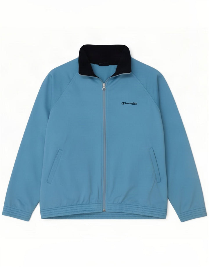 Champion Giacca da uomo con grafica grafica, grande, blu, poliestere a blocchi di colore