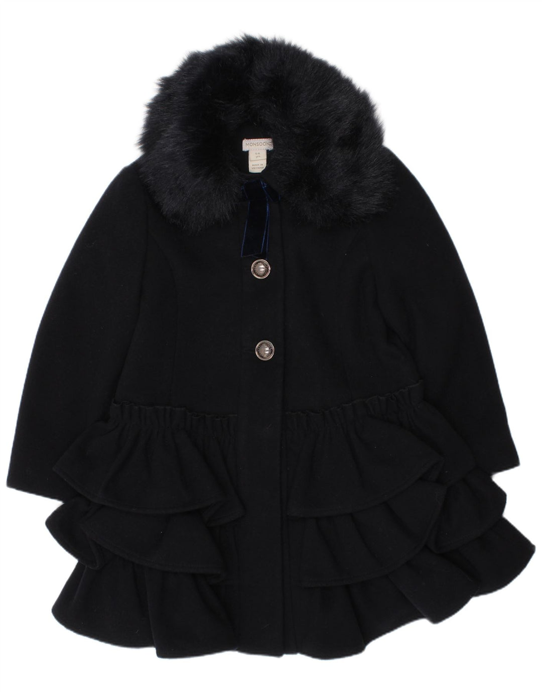 Cappotto per ragazze Monsoon 5-6 anni in poliestere blu navy