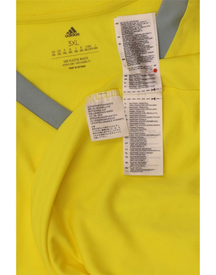 Adidas Uomo Top Manica Lunga 3XL Giallo Colourblock Poliestere